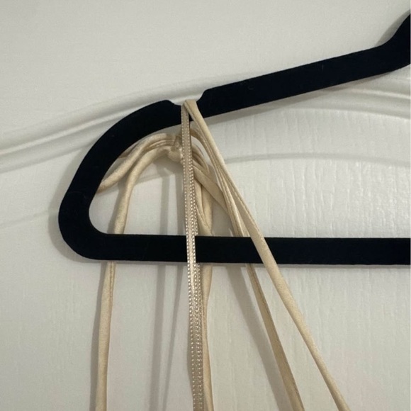 Zara Cream Satin Tie-Strap Cropped Top - Picture 5 of 6